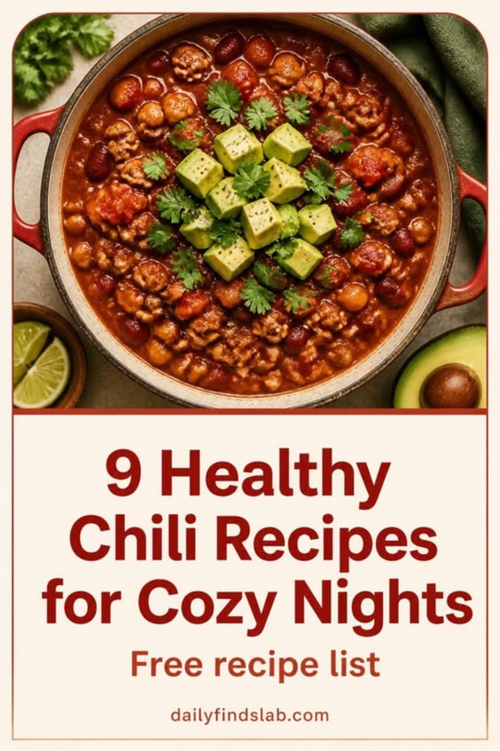 9 Healthy Chili Recipes for Cozy Nights: free recipe list